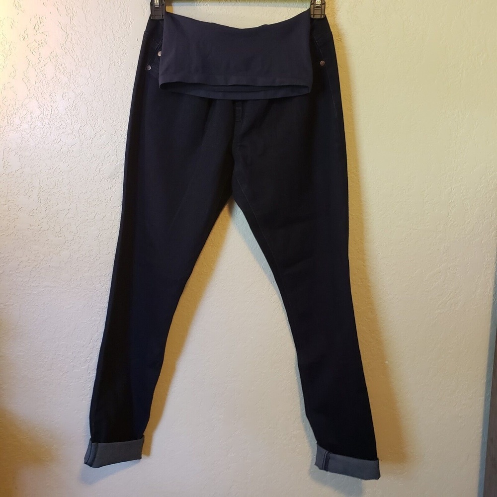 INDIGO Blue Maternity Sz Large Skinny Blue Jean - Picture 2 of 5
